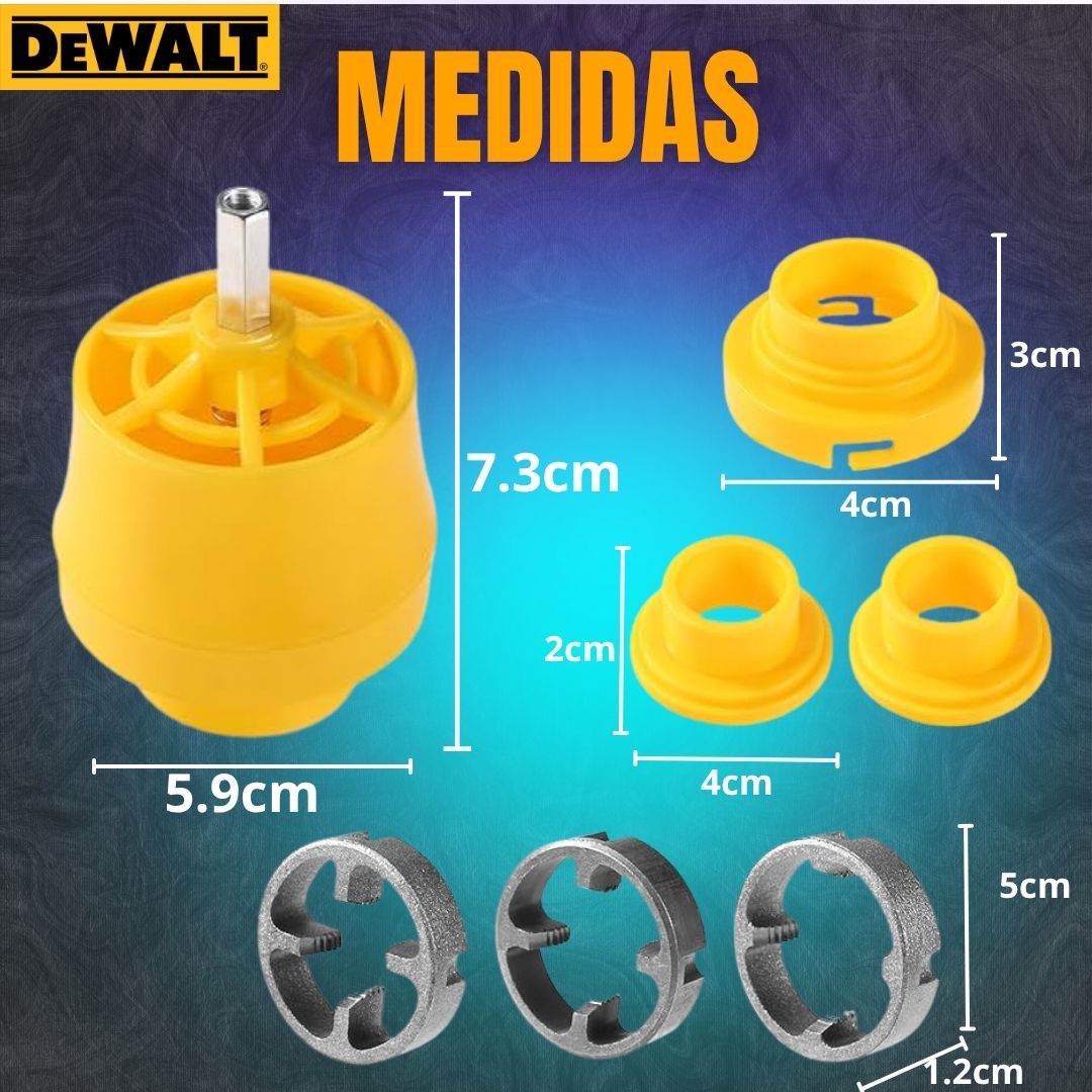ADAPTADOR PARA TALADRO CON SET DE ROSCAS PARA TUBOS DEWALT®