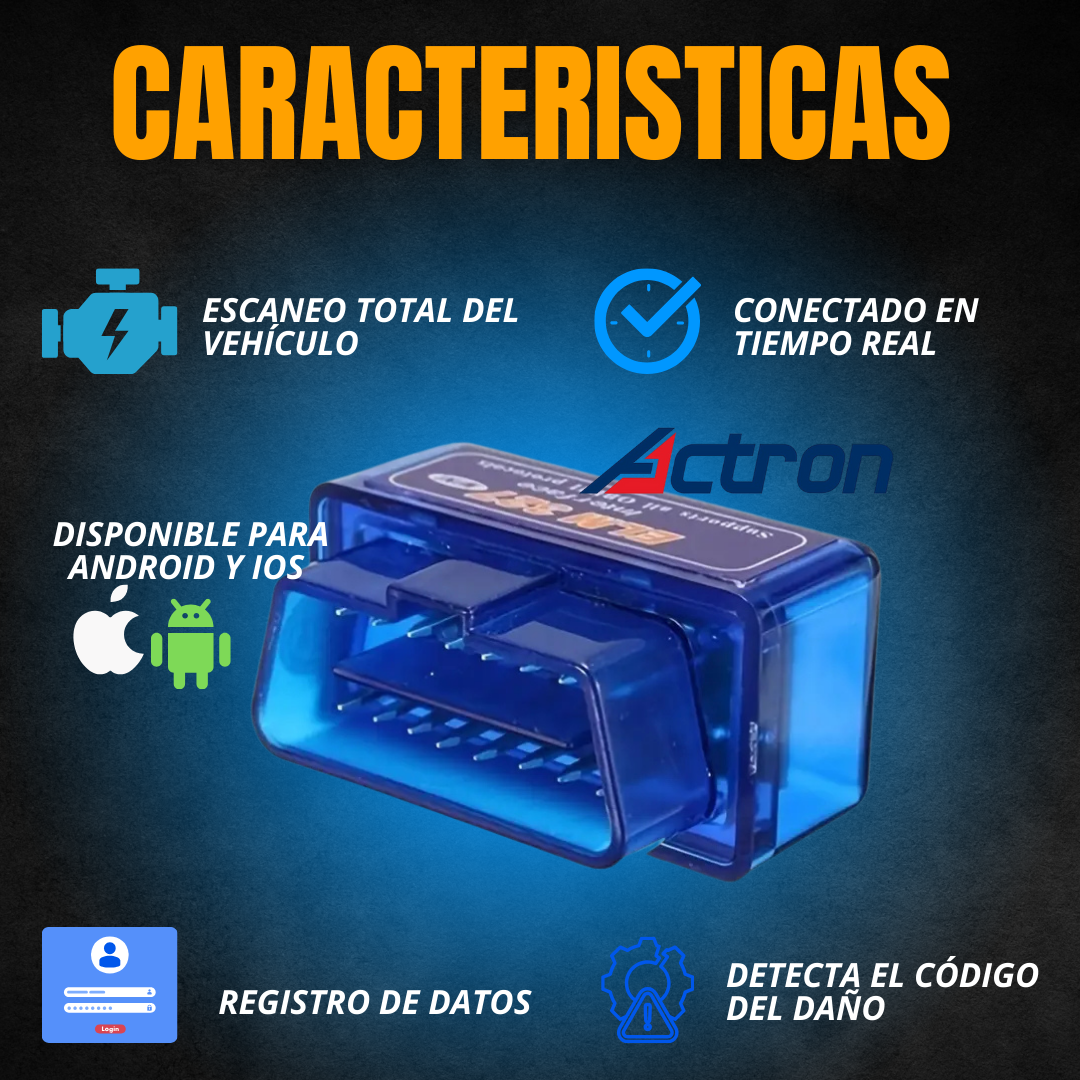 MINI ESCÁNER DIAGNÓSTICO AUTOMÁTICO PARA VEHÍCULOS | ACTRON®