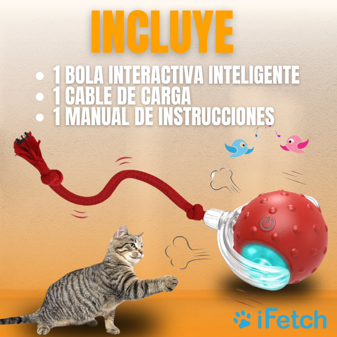 PELOTA INTERACTIVA DE MOVIMIENTO AUTOMÁTICO PARA MASCOTAS IFETCH®