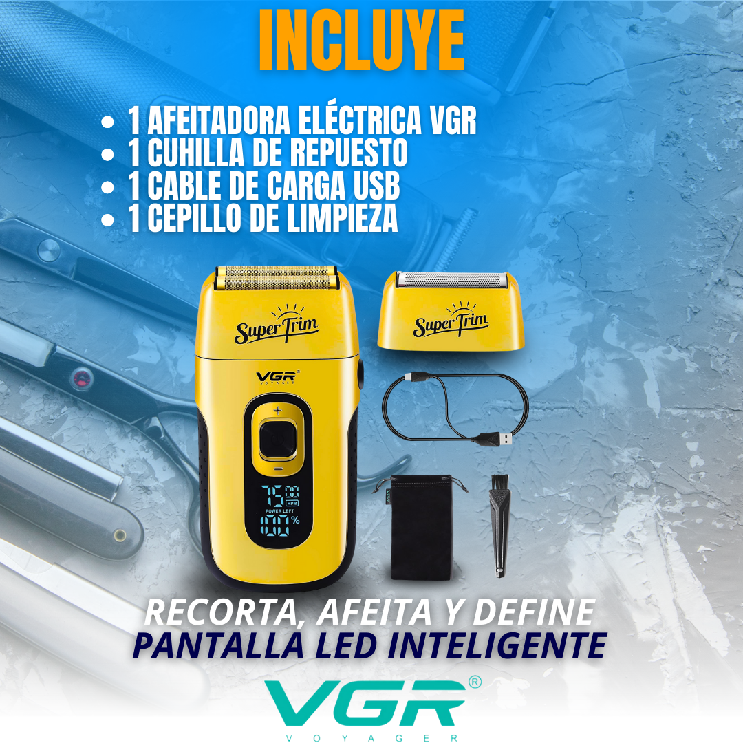 AFEITADORA ELÉCTRICA VGR® GOLD PREMIUM PROFESIONAL