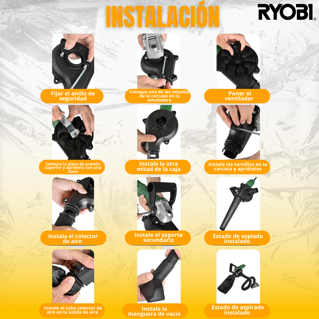 SOPLADORA Y ASPIRADORA PARA PULIDORA RYOBI®