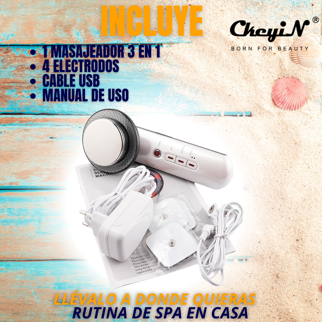 MASAJEADOR FACIAL Y CORPORAL INFRARROJO - ULTRASÓNICO 3 EN 1 | CkeyiN®