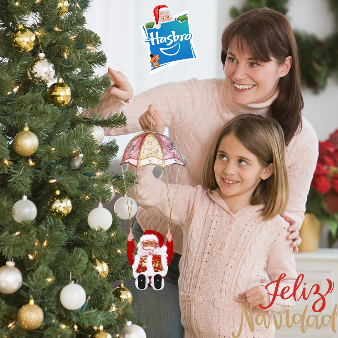 PAPÁ NOEL CON PARACAIDAS LUCES Y MÚSICA HASBRO®