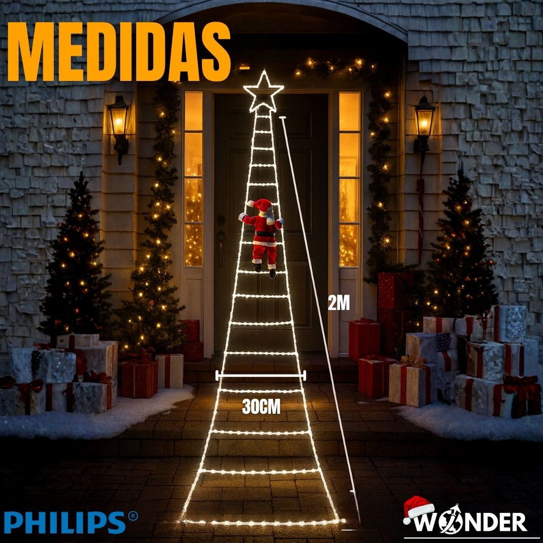 PAPA NOEL CON ESCALERA LED 2 METROS |PHILIPS®|