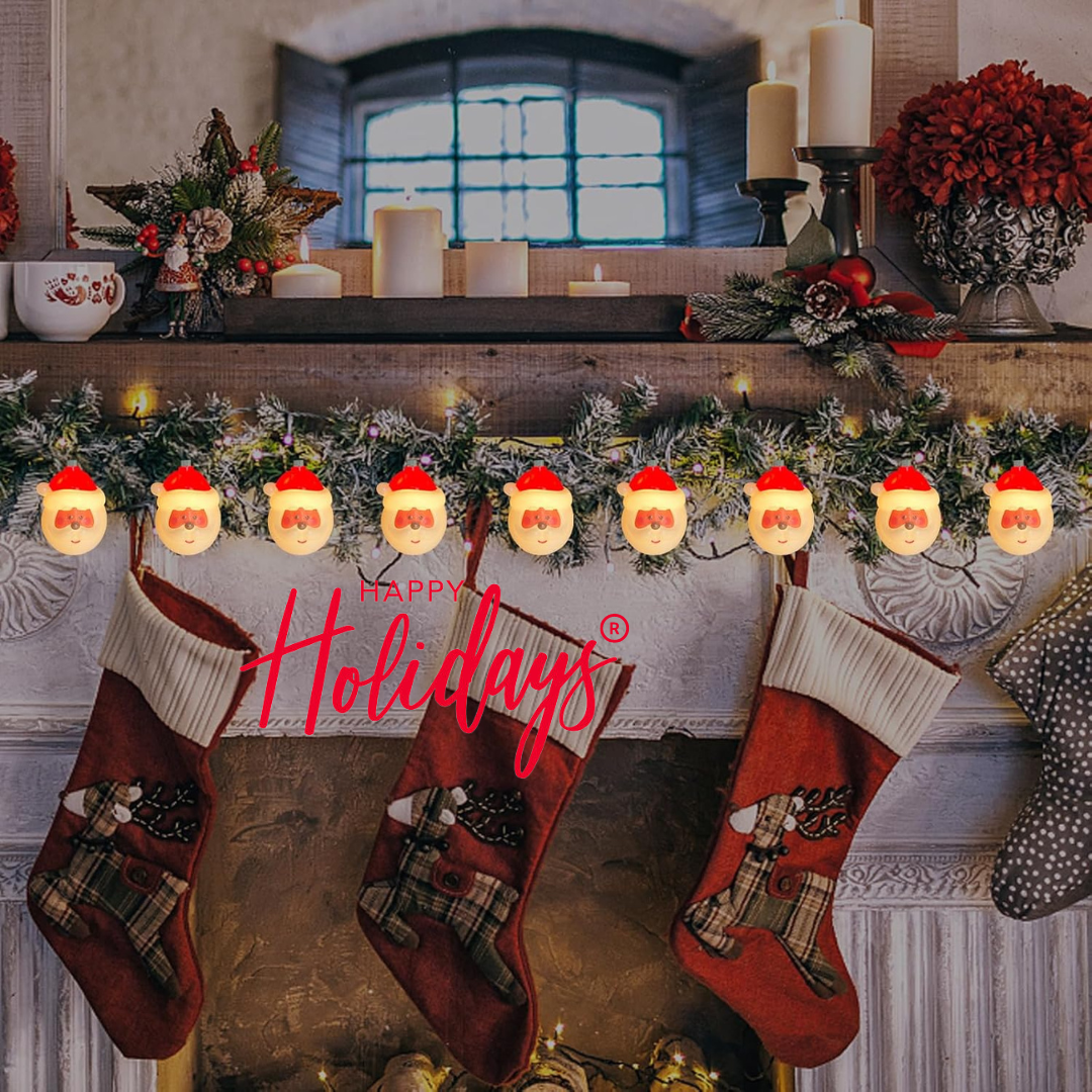 EXTENSIÓN NAVIDEÑA LED DECORATIVA SANTA CLAUS HAPPY HOLIDAYS® | 2 METROS