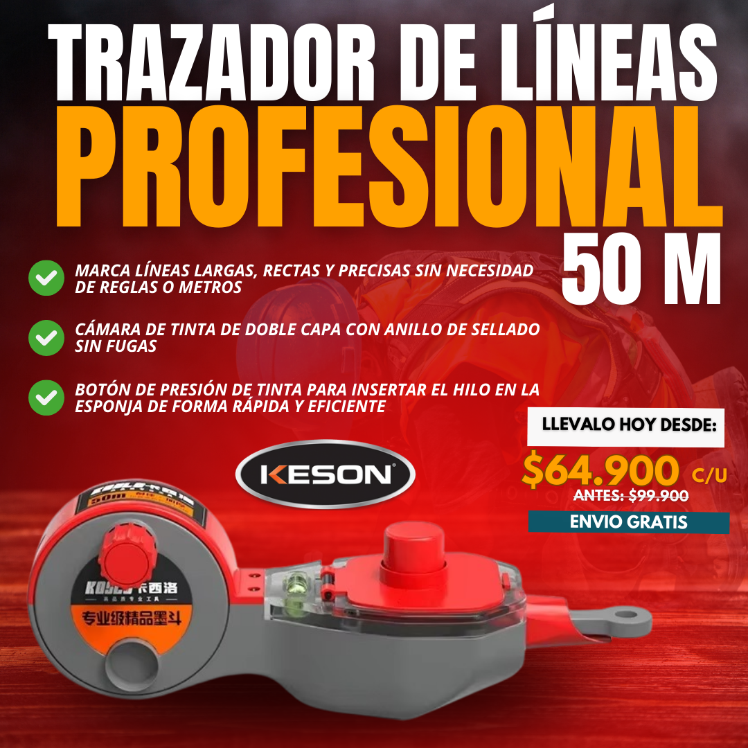 TRAZADOR DE LÍNEAS DE 50 M PROFESIONAL | KESON®