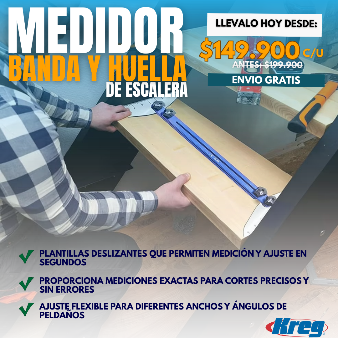 MEDIDOR DE BANDA Y HUELLA DE ESCALERA | KREG®