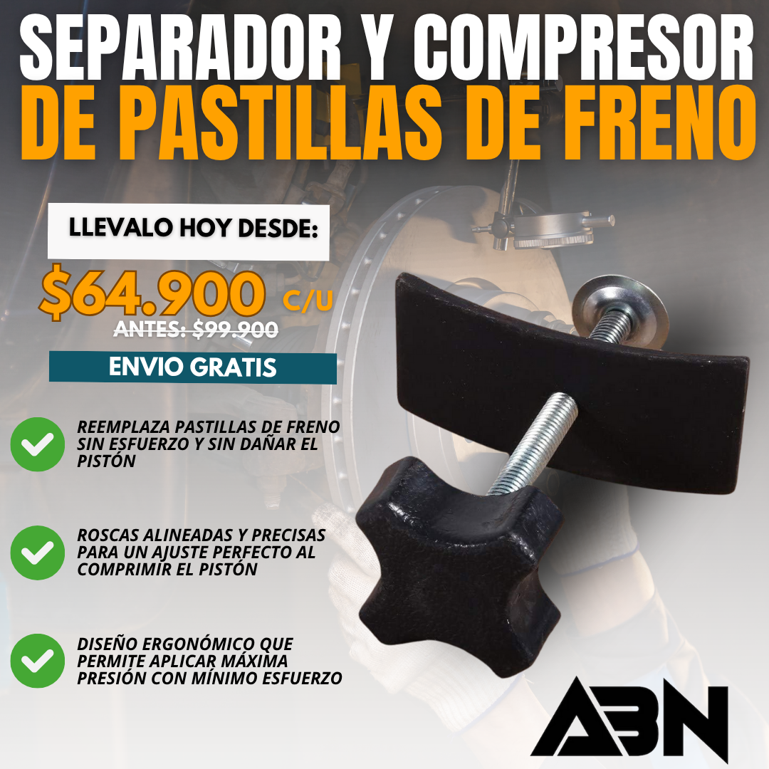 SEPARADOR Y COMPRESOR DE PASTILLAS DE FRENO DE DISCO | ABN®