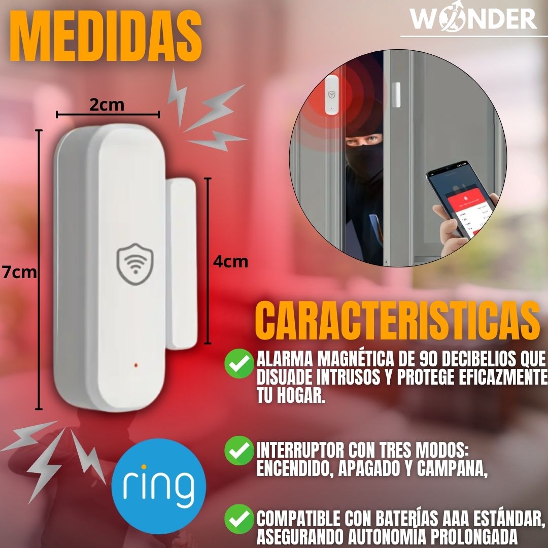 ALARMA DE SEGURIDAD X4 PARA PUERTAS Y VENTANAS |RING ®|