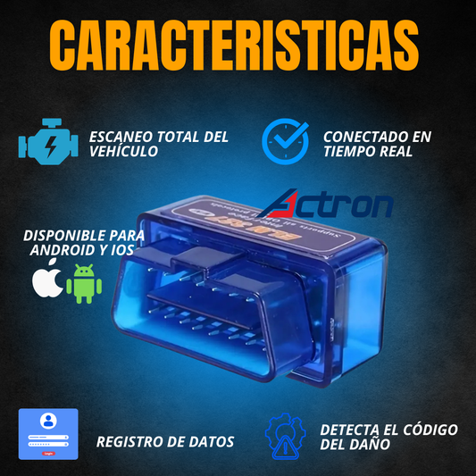 MINI ESCÁNER DIAGNÓSTICO AUTOMÁTICO PARA VEHÍCULOS | ACTRON®