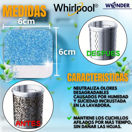 PASTILLAS PARA LIMPIEZA DE LAVADORA X 12UND |WHIRLPOOL®|