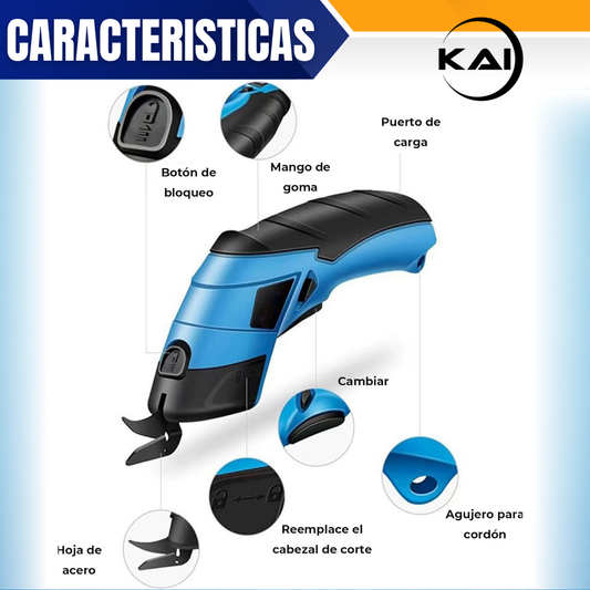 TIJERA ELÉCTRICA INALÁMBRICA RECARGABLE | KAI®