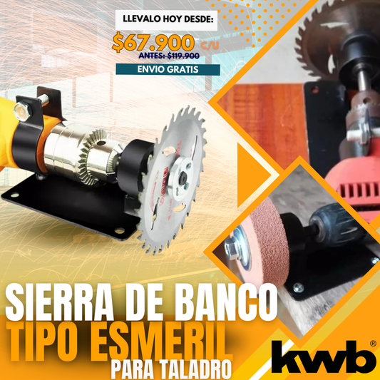 SIERRA DE BANCO TIPO ESMERIL KWB® PARA TALADRO