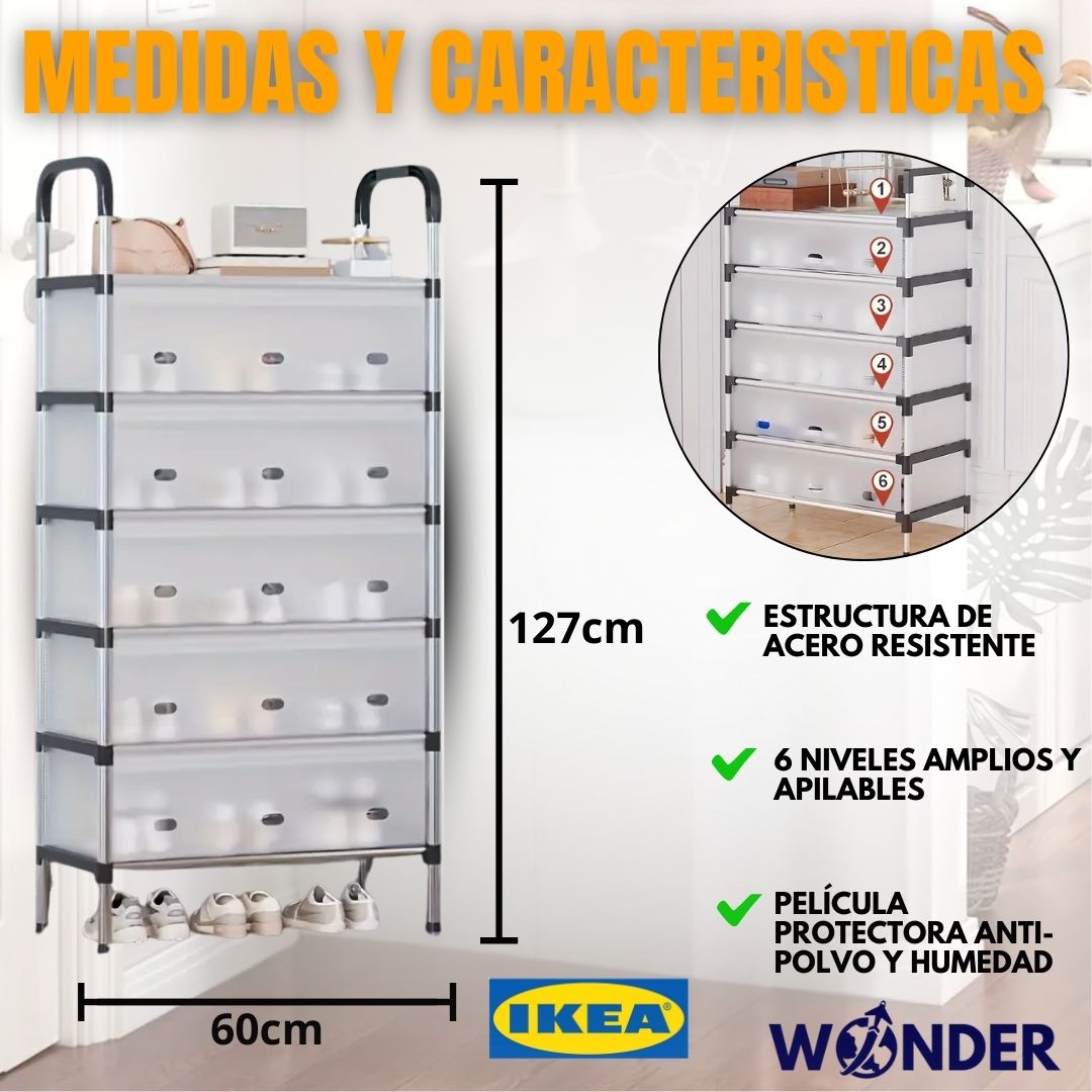 ORGANIZADOR ZAPATERO 6 NIVELES |IKEA®|