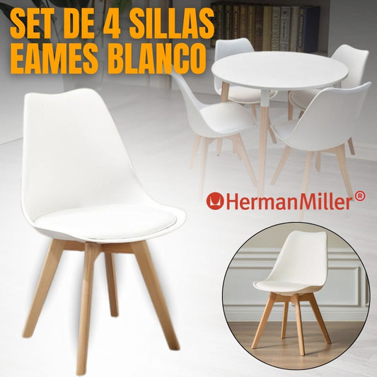 SET X4 SILLAS EAMES MINIMALISTA |HERMAN MILLER®|