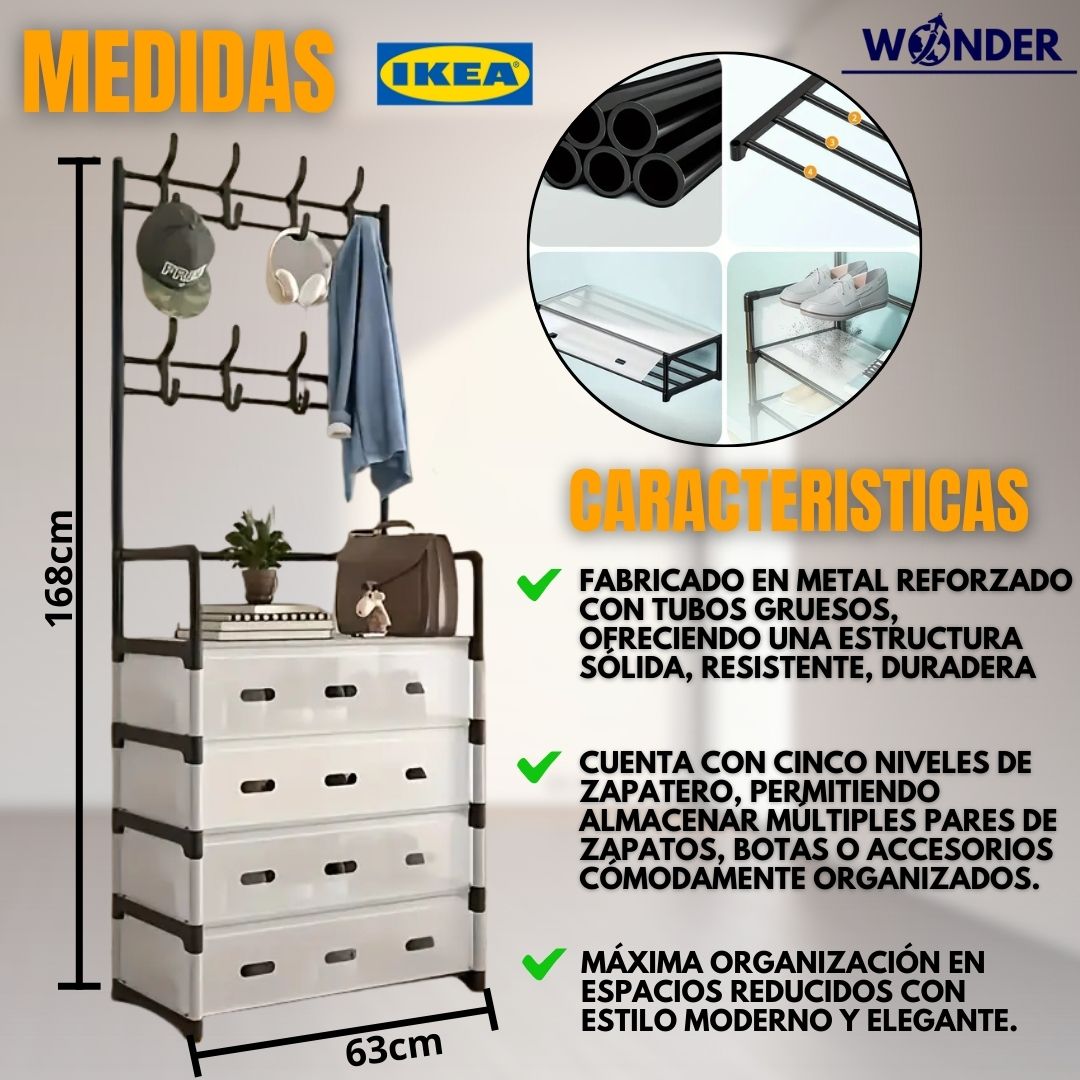 PERCHERO Y ORGANIZADOR CON CUBRE POLVO |IKEA®|