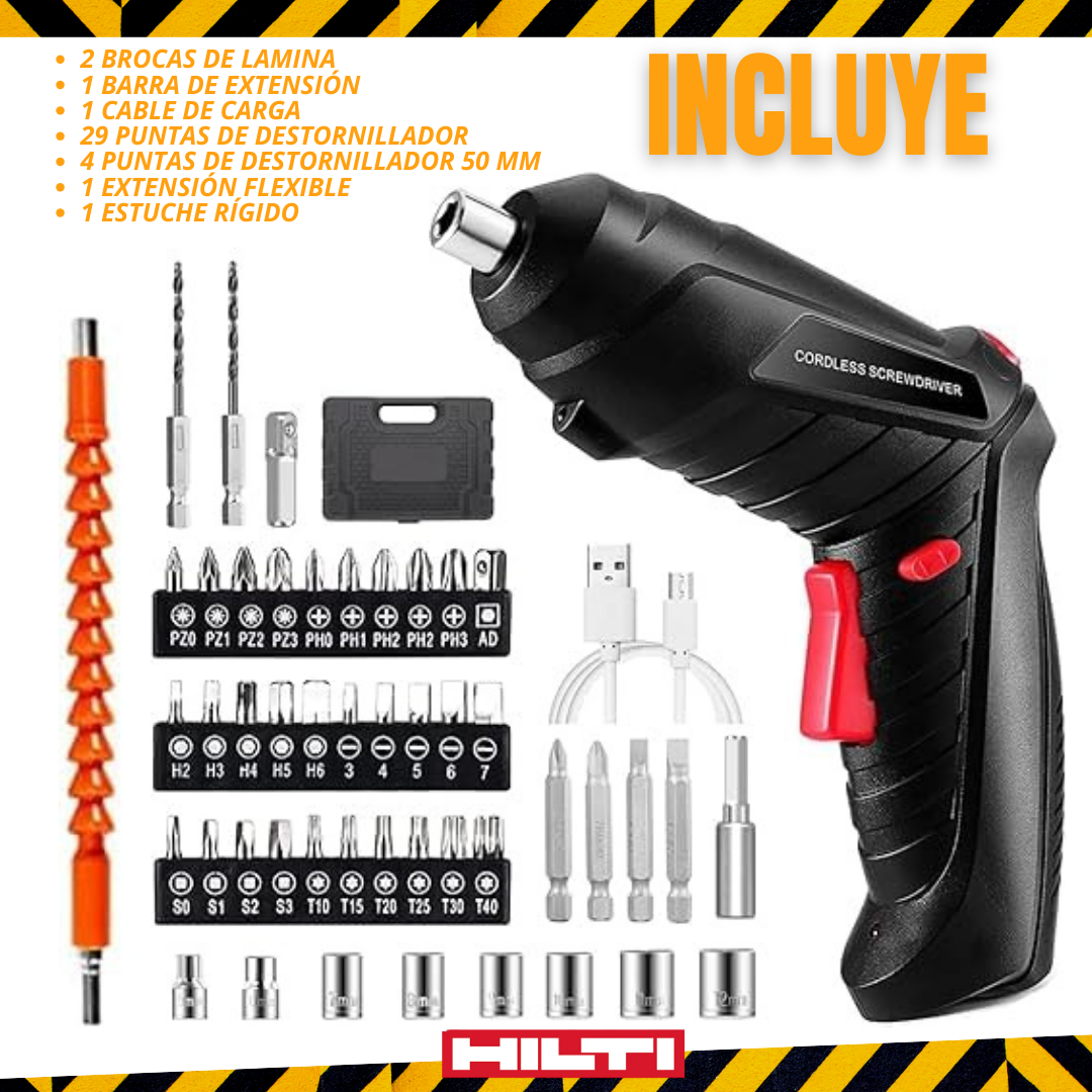 DESTORNILLADOR INALÁMBRICO ELÉCTRICO 47 PIEZAS | HILTI®