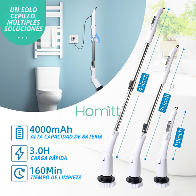 CEPILLO ELÉCTRICO INALÁMBRICO GIRATORIO 9 EN 1 PARA LIMPIEZA HOMITT®