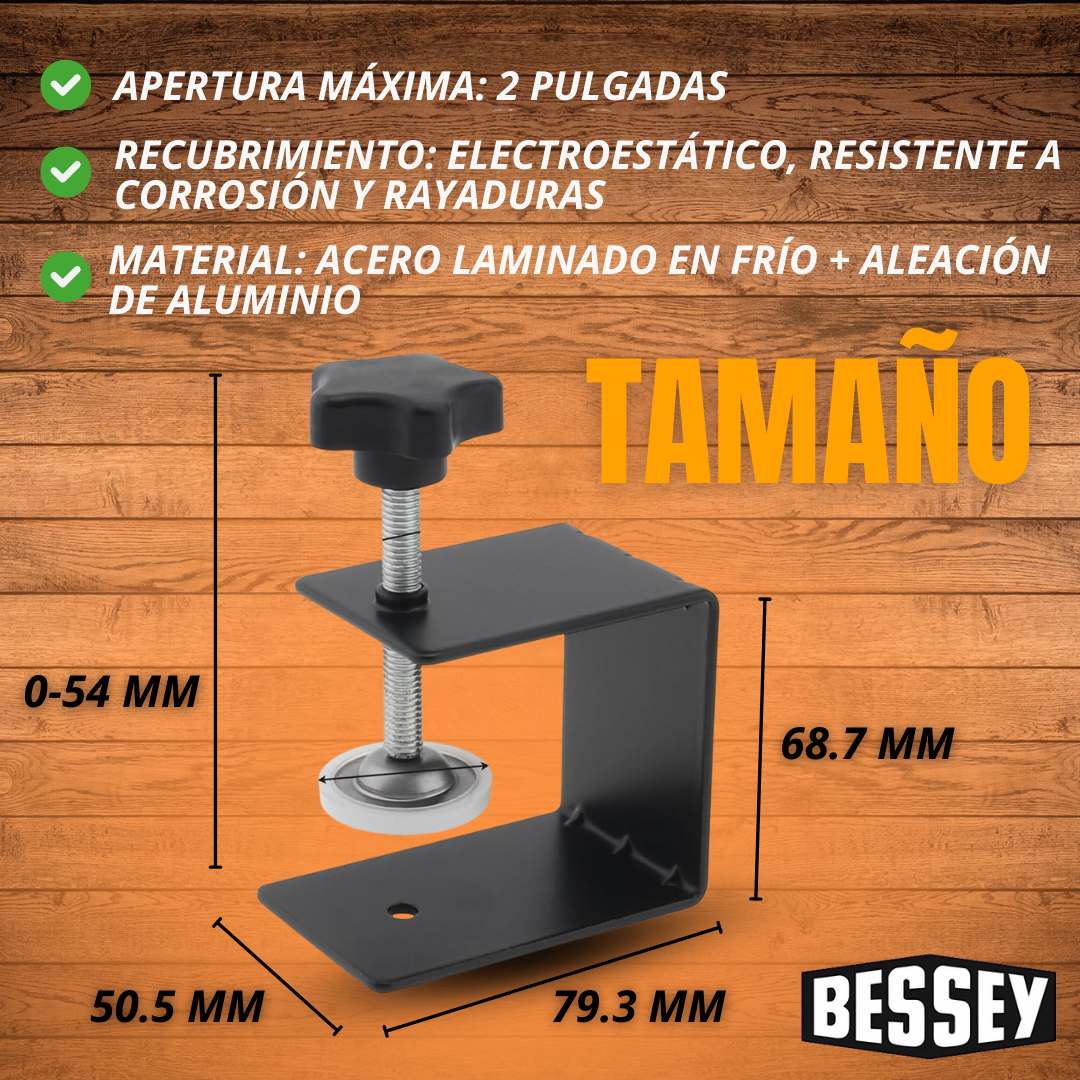 ABRAZADERA RÁPIDA DE MONTAJE PARA CAJONES PACK X 4 PIEZAS | BESSEY®