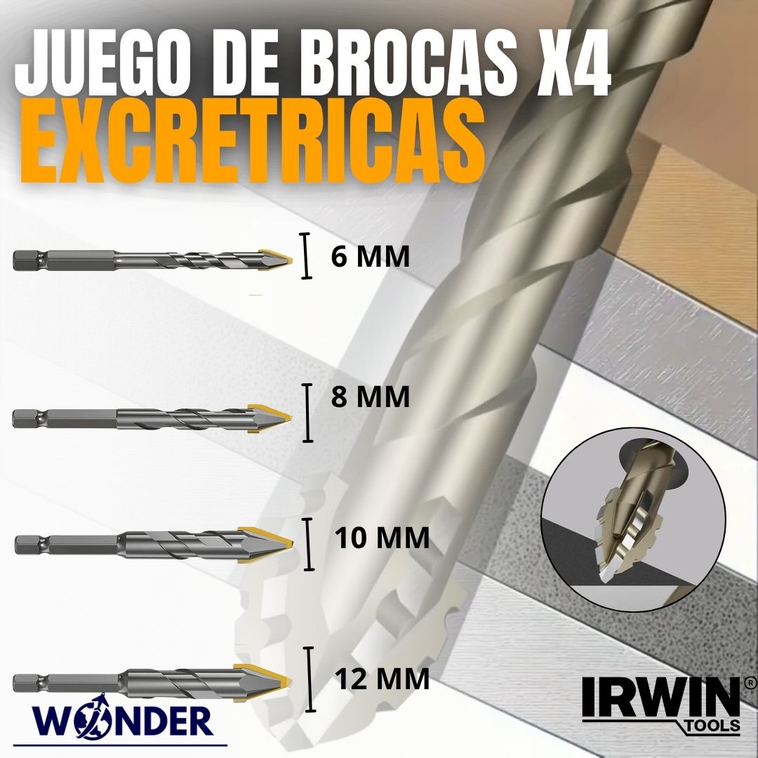JUEGO X4 BROCAS EXCENTRICAS |IRWIN®|