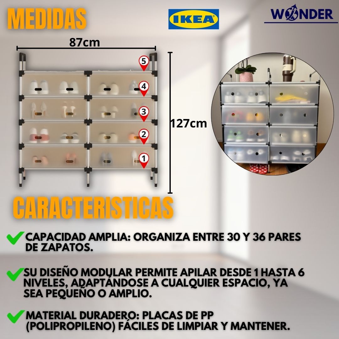ZAPATERO 2 FILAS 5 NIVELES |IKEA®|
