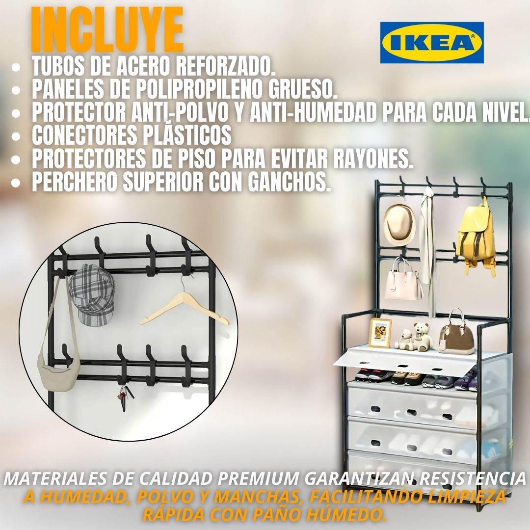 PERCHERO Y ORGANIZADOR CON CUBRE POLVO |IKEA®|