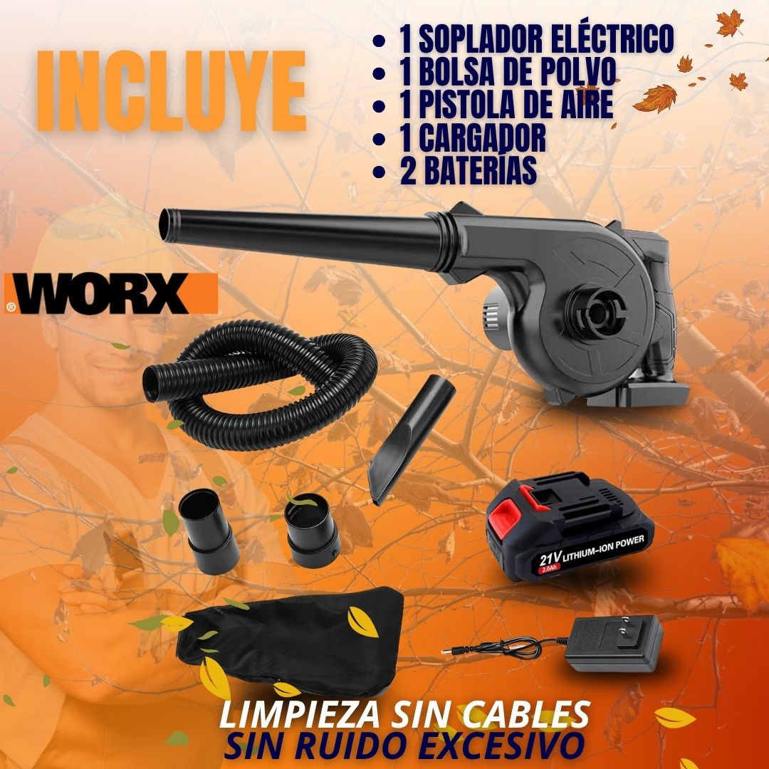 SOPLADORA Y ASPIRADORA INALÁMBRICA MULTIFUNCIONAL WORX®