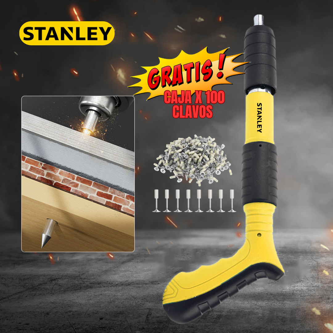 PISTOLA FULMINANTE DE CLAVOS + 100 CLAVOS - STANLEY® ORIGINAL