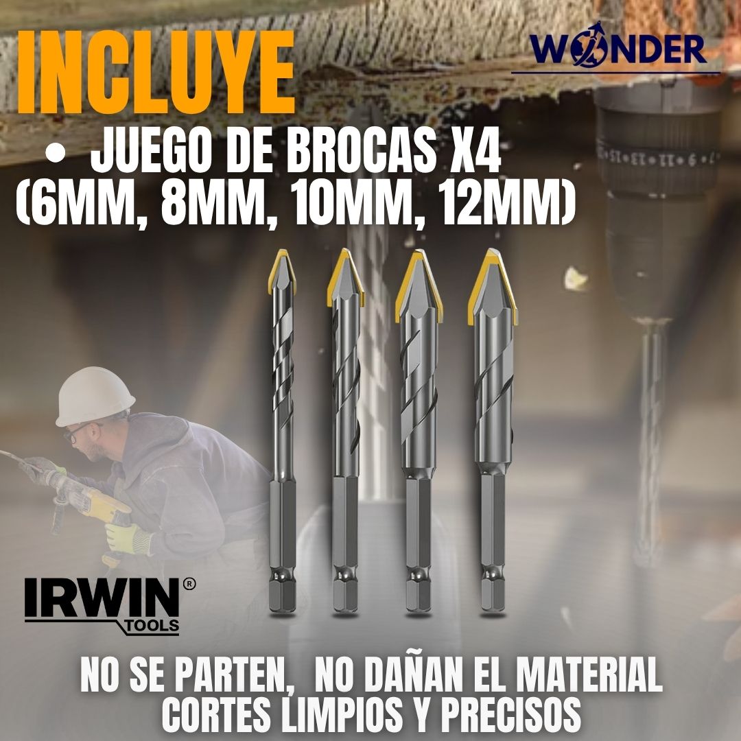 JUEGO X4 BROCAS EXCENTRICAS |IRWIN®|