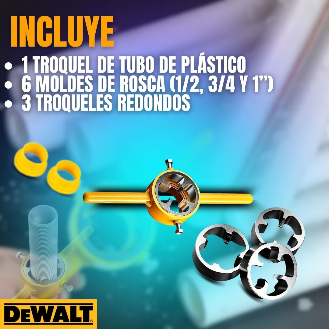 JUEGO DE 6 GIRAMACHOS PARA HACER ROSCAS |DEWALT®|