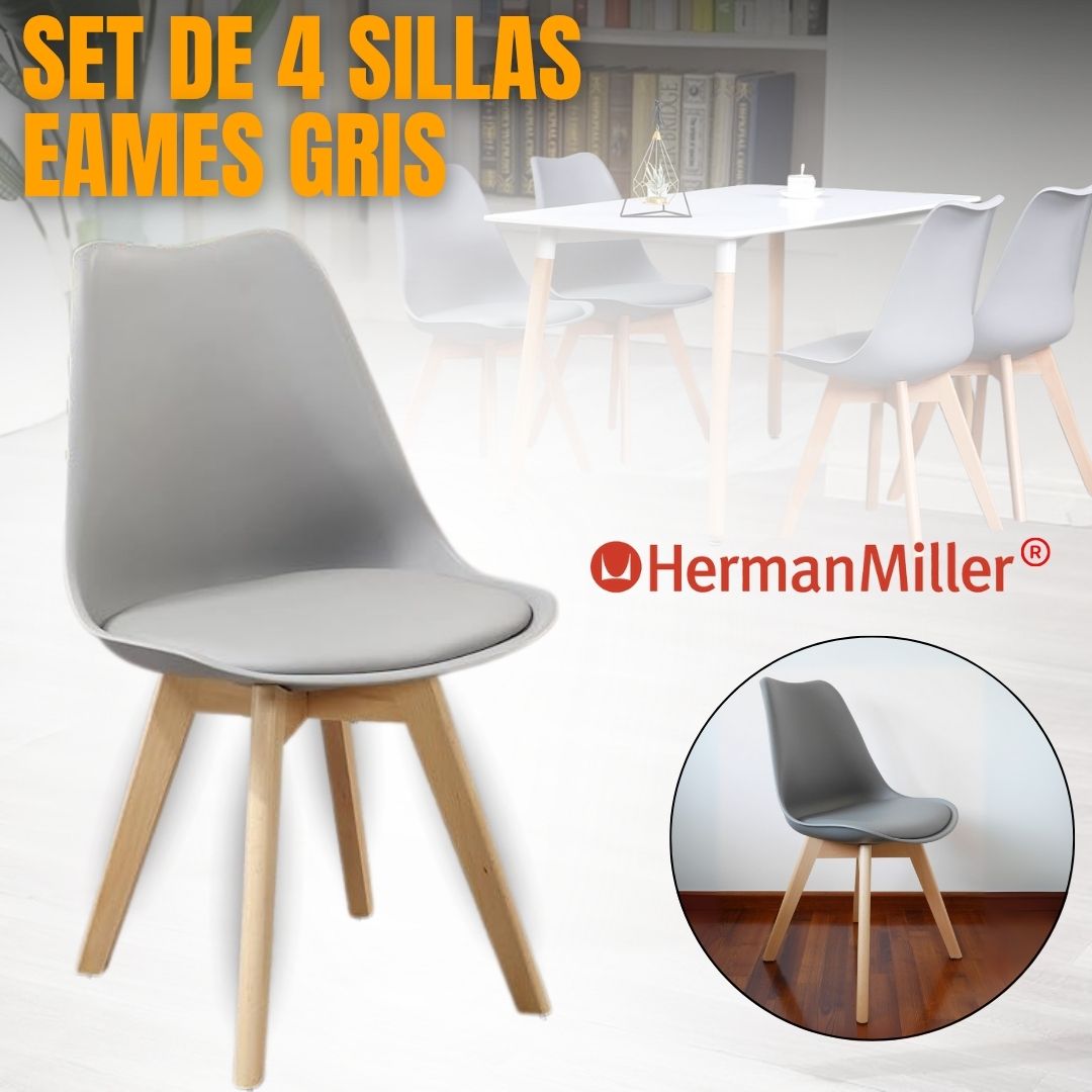 SET X4 SILLAS EAMES MINIMALISTA |HERMAN MILLER®|