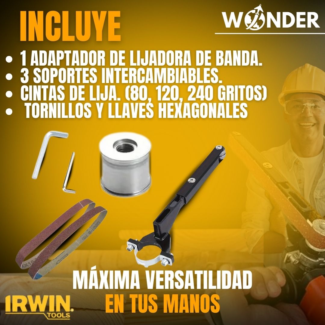 ADAPTADOR DE LIJA EN BANDA PARA PULIDORA |IRWIN TOOLS®|