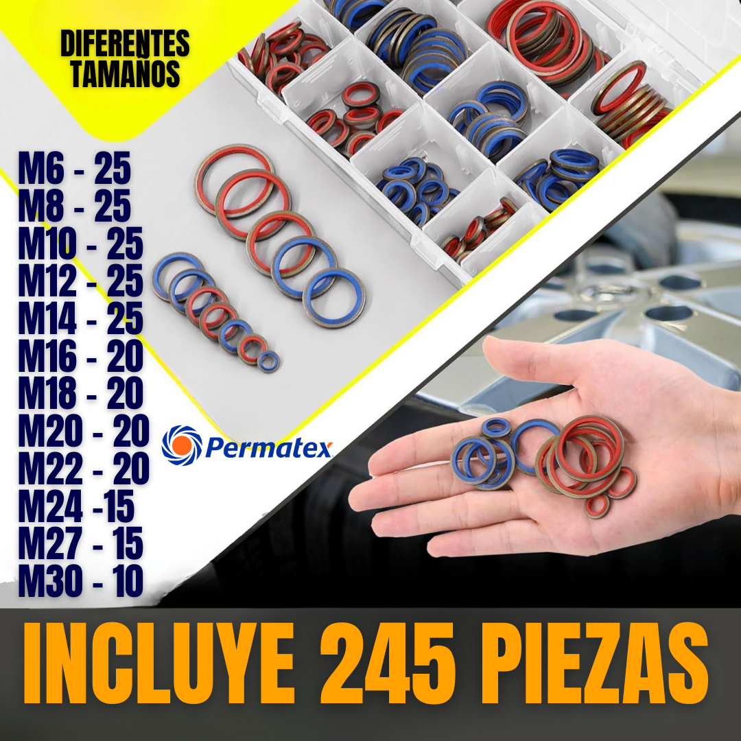 JUEGO DE JUNTAS DE 245 PIEZAS PREMIUM PERMATEX®