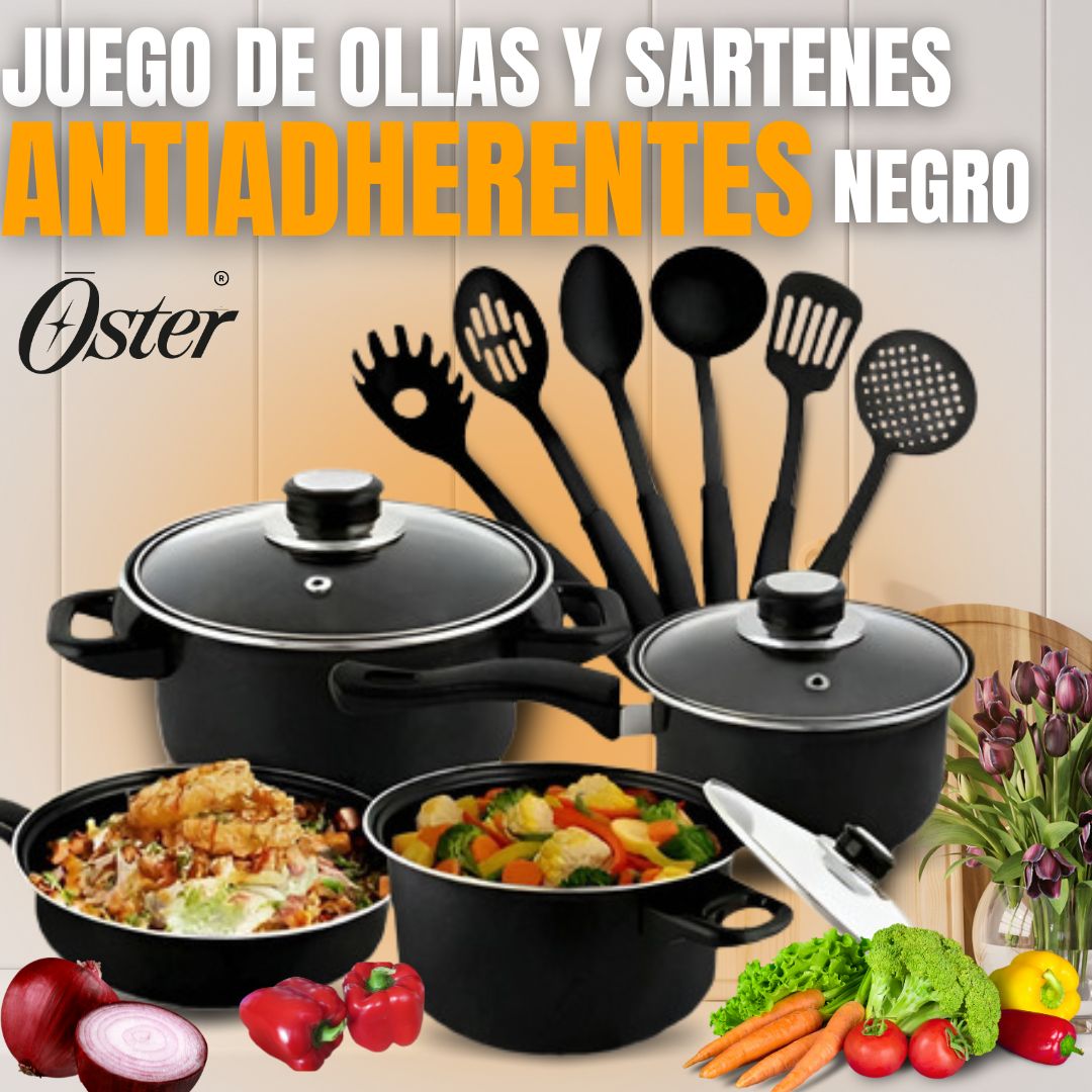 JUEGO DE OLLAS Y SARTENES ANTIADHERENTES |OSTER®|