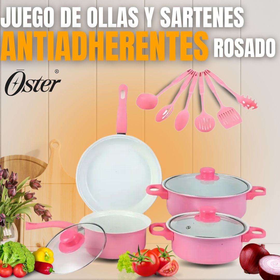 JUEGO DE OLLAS Y SARTENES ANTIADHERENTES |OSTER®|