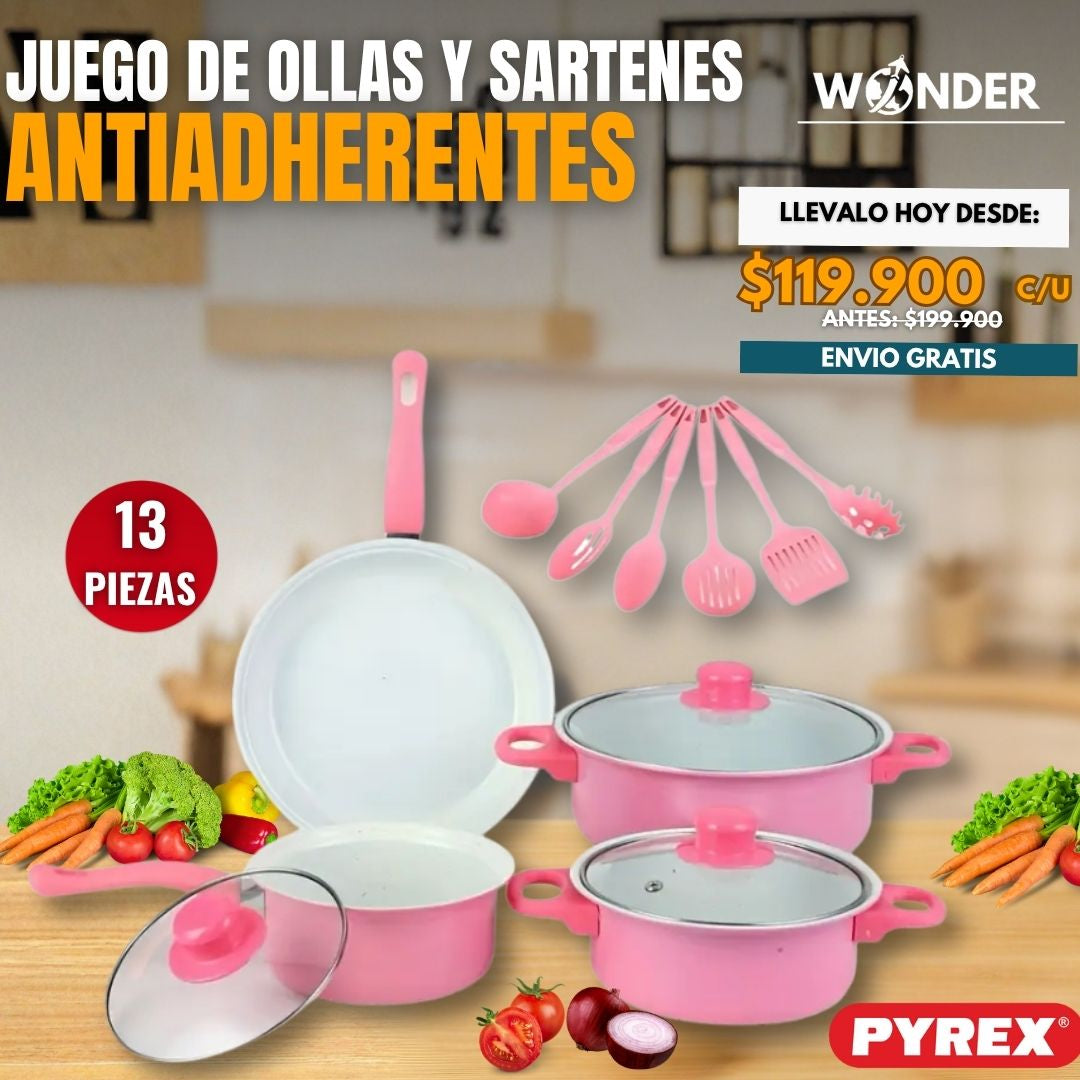 JUEGO DE OLLAS Y SARTENES ANTIADHERENTES | PYREX®