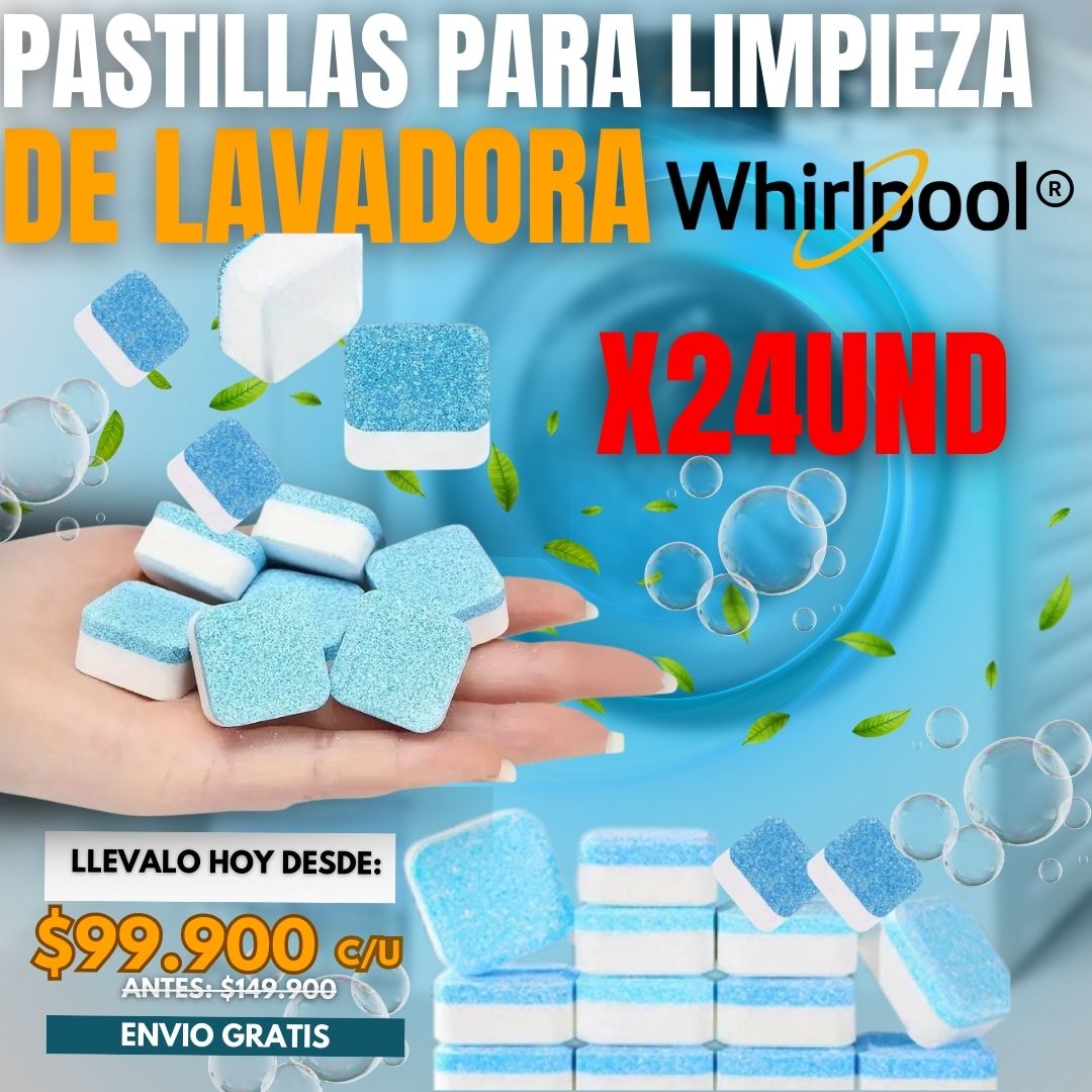 PASTILLAS PARA LIMPIEZA DE LAVADORA X 12UND |WHIRLPOOL®|