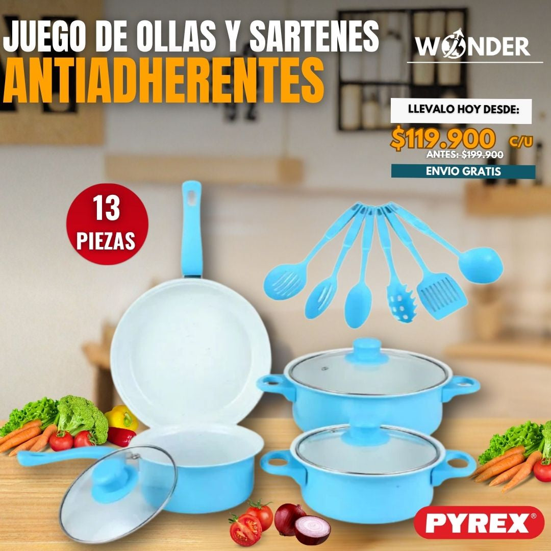 JUEGO DE OLLAS Y SARTENES ANTIADHERENTES | PYREX®