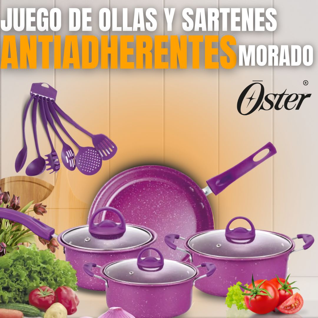 JUEGO DE OLLAS Y SARTENES ANTIADHERENTES |OSTER®|