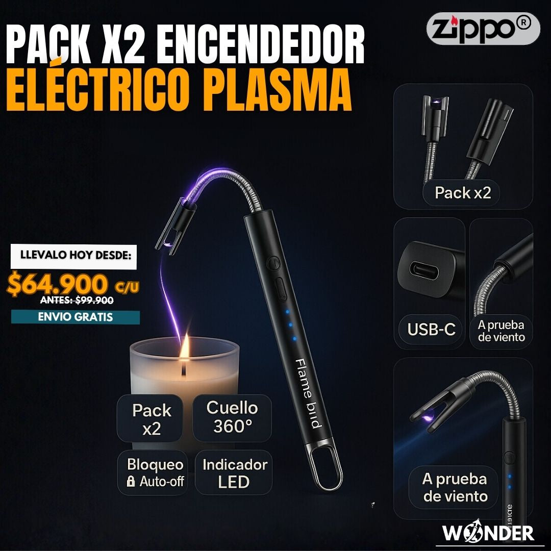 PACK X2 ENCENDEDORES ELECTRICOS TIPO PLASMA | ZIPPO®