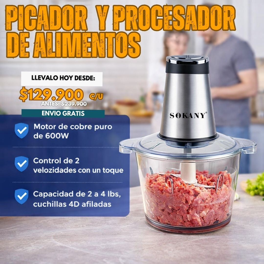 PICADOR  Y PROCESADOR DE ALIMENTOS  | SOKANY®