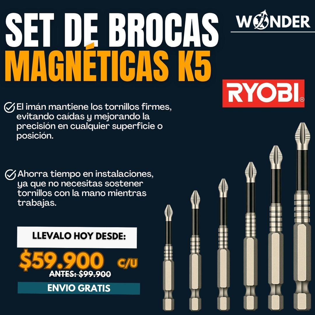 SET DE BROCAS MAGNETICAS K5 X6 UND | RYOBI®