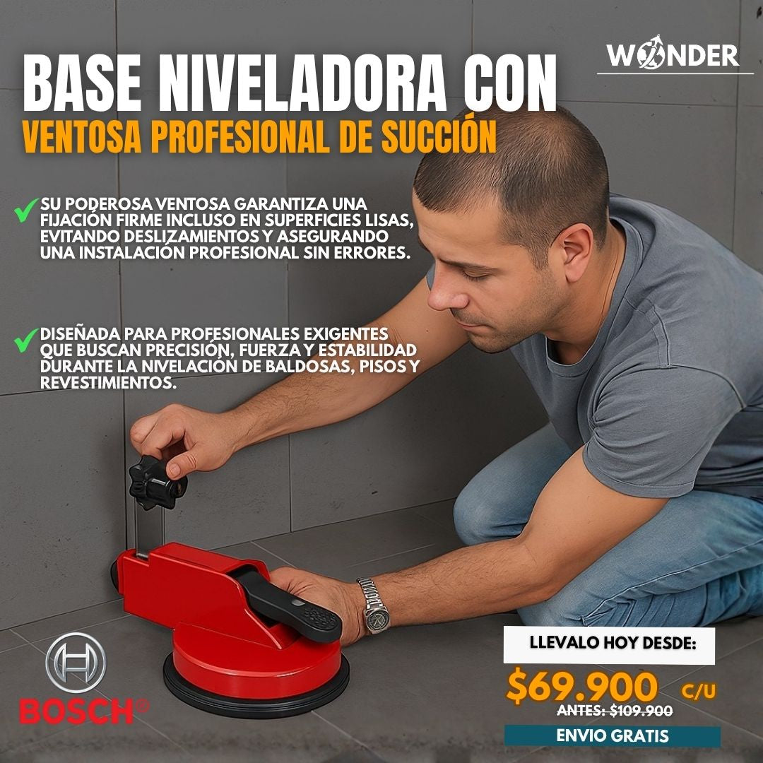 BASE NIVELADORA CON VENTOSA PROFESIONAL DE SUCCION |BOSCH®|