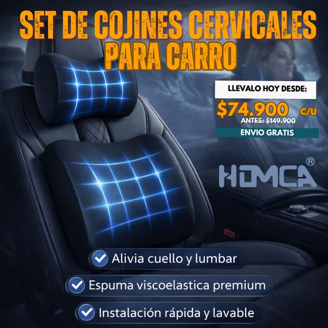 SET DE COJINES CERVICALES PARA CARRO HOMCA®