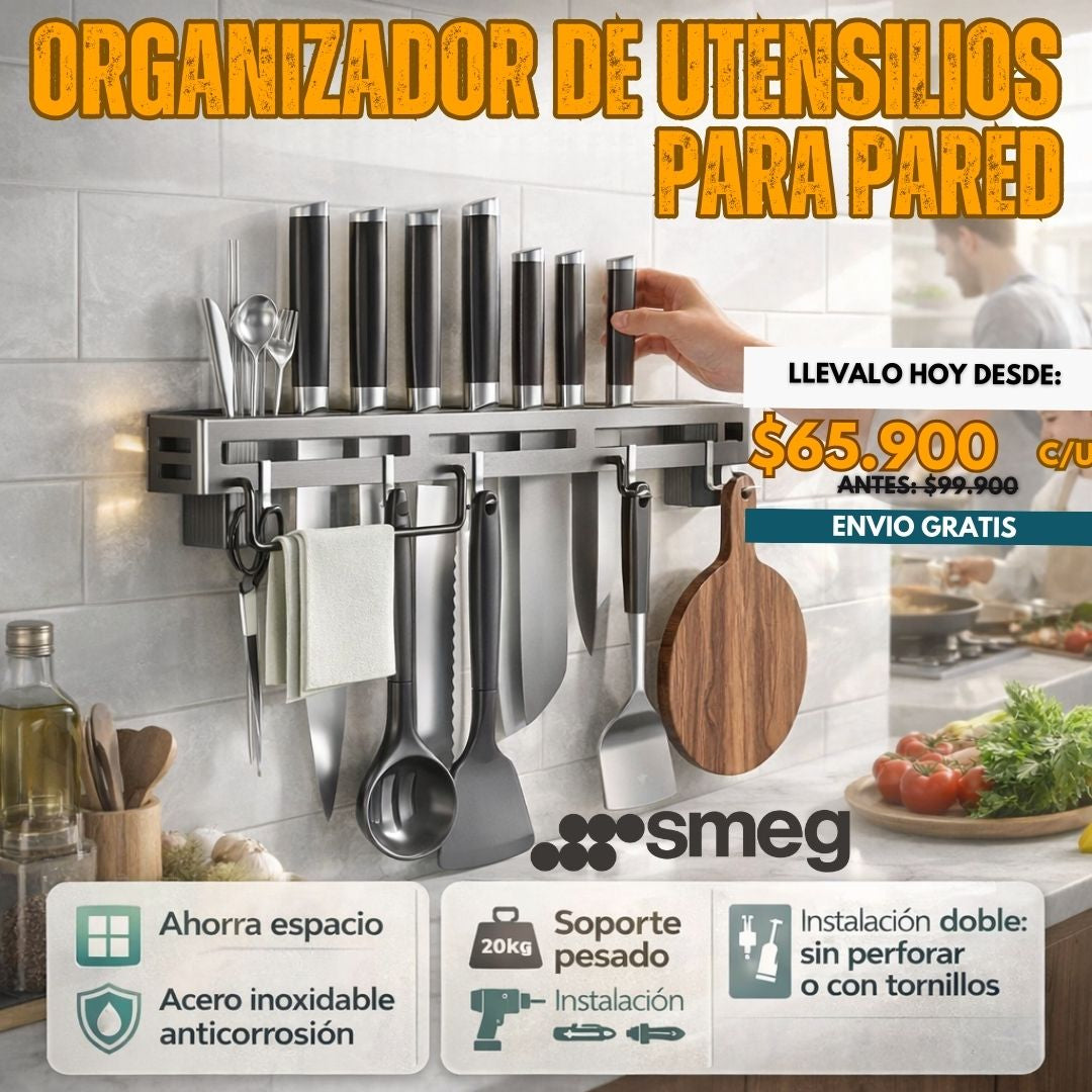ORGANIZADOR DE UTENSILIOS DE 40CM PARA PARED | SMEG®