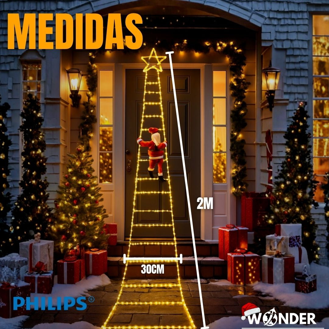 PAPA NOEL CON ESCALERA LED 2 METROS |PHILIPS®|