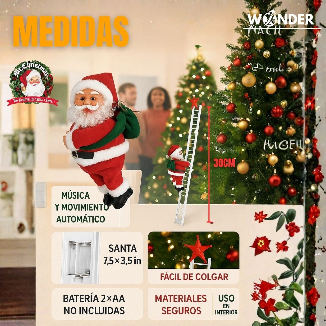 PAPÁ NOEL CON ESCALERA Y MUSICA |MR CHRISTMAS®
