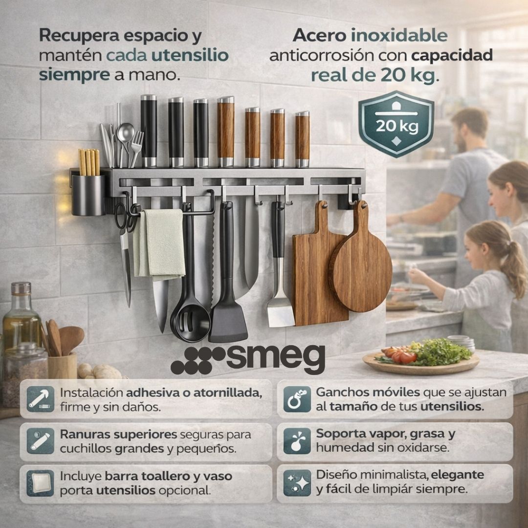 ORGANIZADOR DE UTENSILIOS DE 40CM PARA PARED | SMEG®