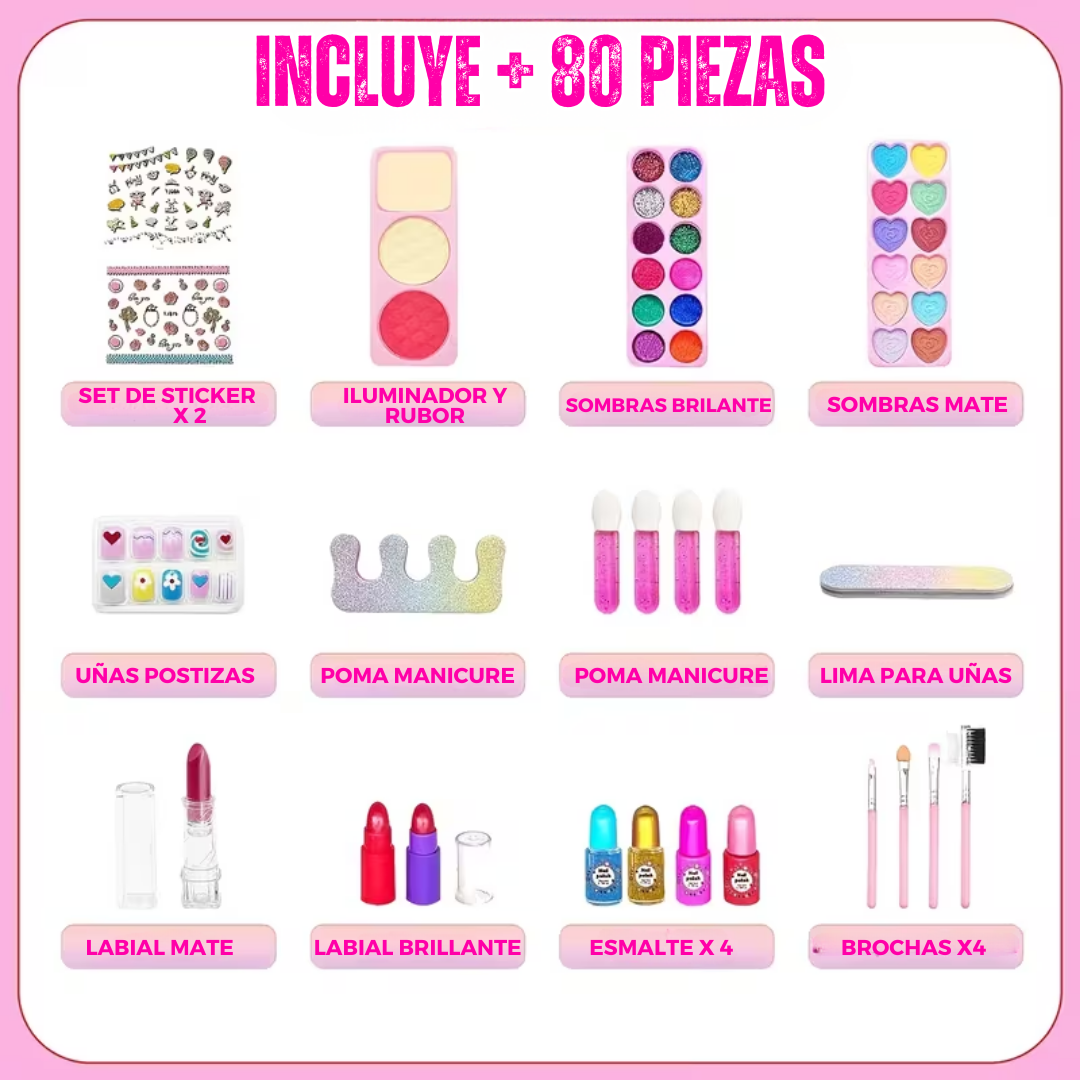 COFRE CAJA DE MAQUILLAJE | 80 PIEZAS