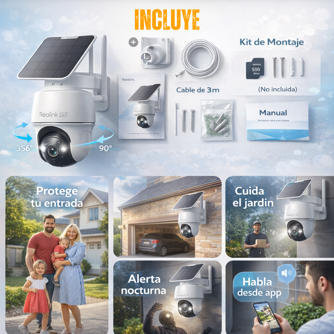 CÁMARA DE SEGURIDAD SOLAR INALÁMBRICA | REOLINK® 4K